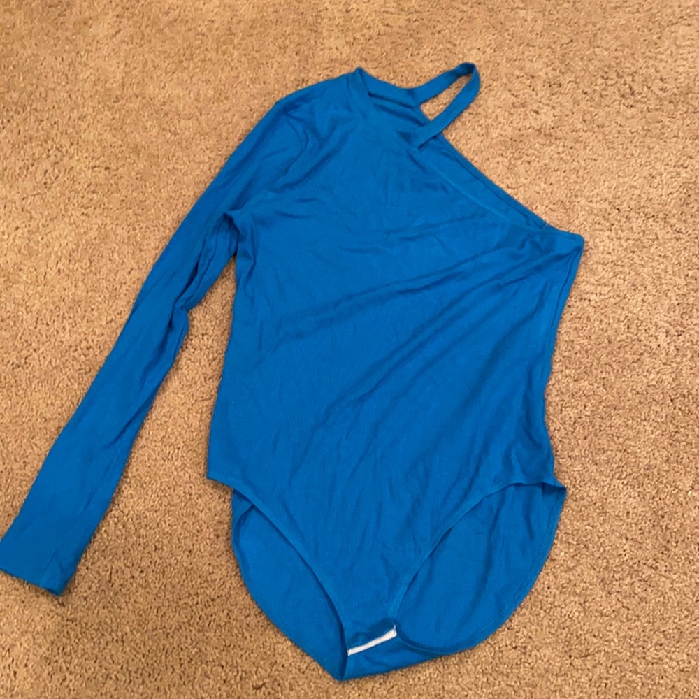 Blue One Sleeve Bodysuit